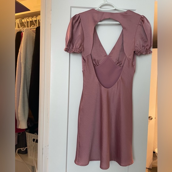 American Eagle pink puff sleeve mini dress - Picture 2 of 2